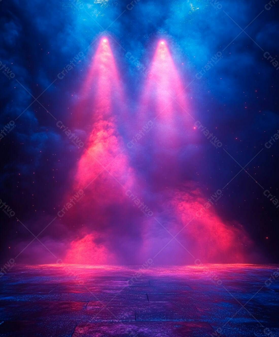 Palco com iluminação Pink e Azul