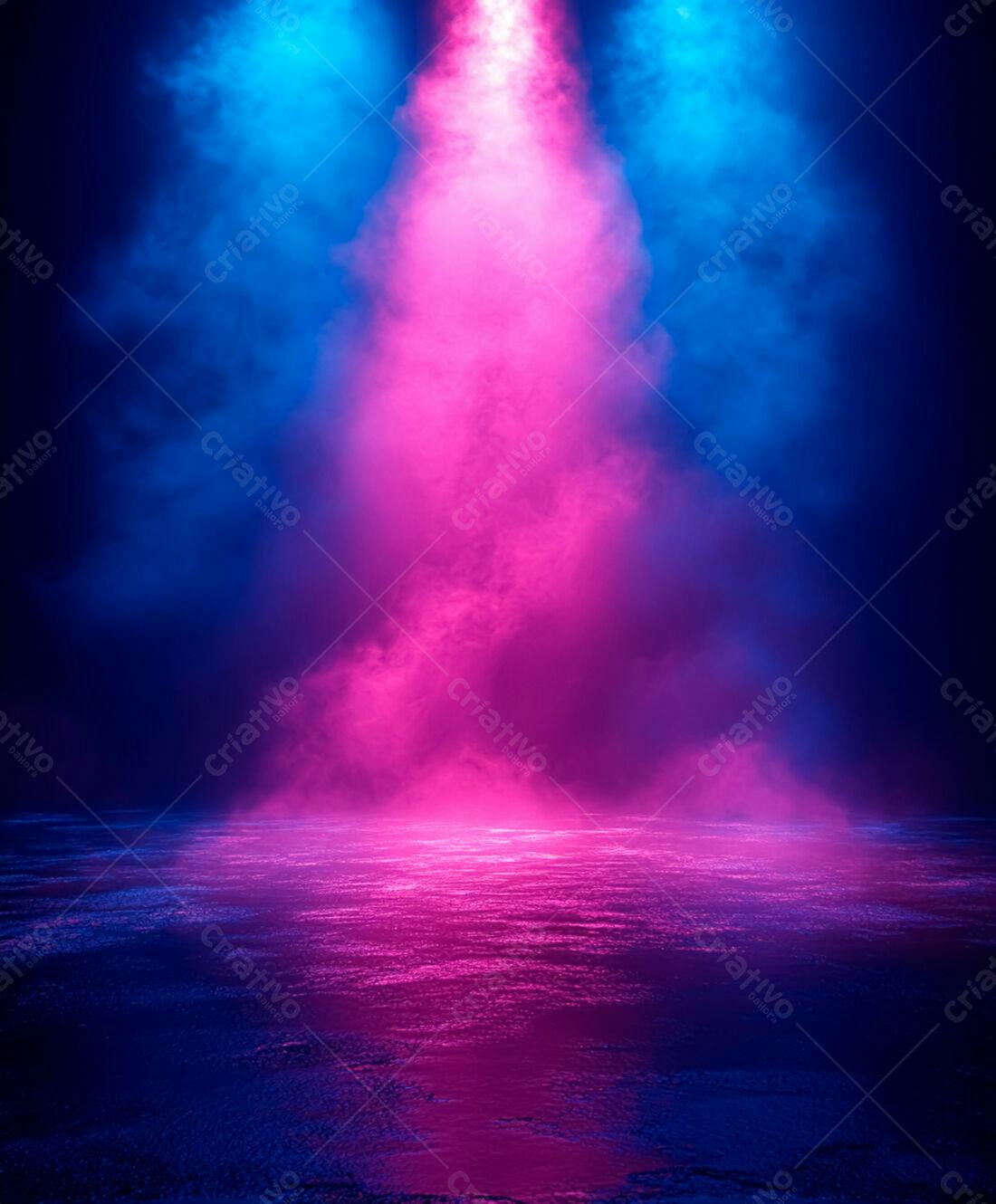 Cenário Neon Rosa e Azul com Névoa