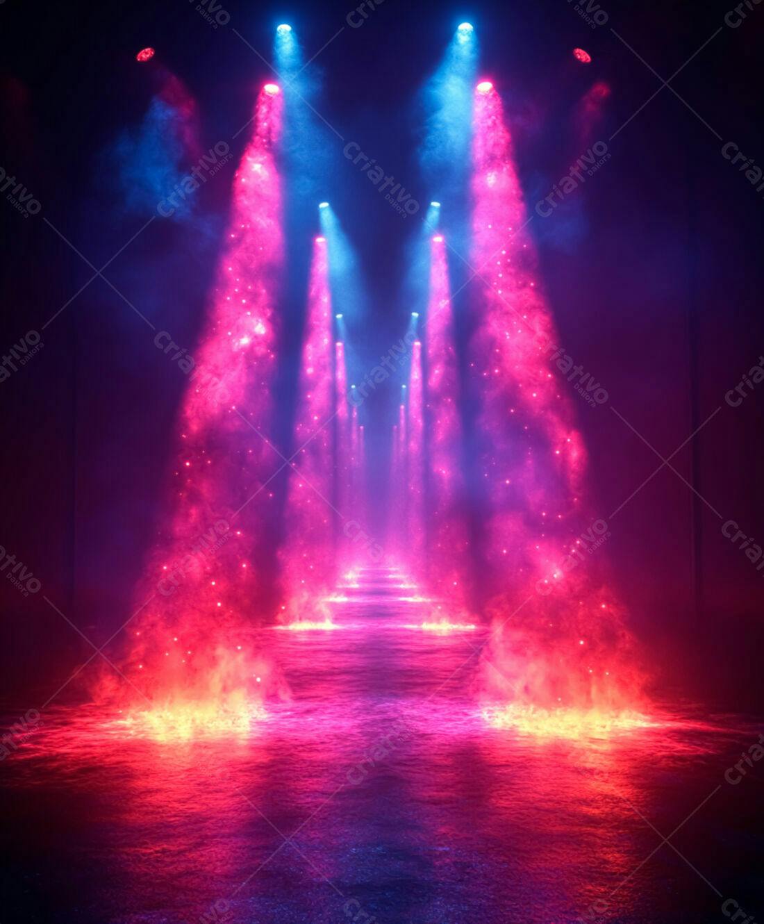 Iluminação Pink e Azul em Palco