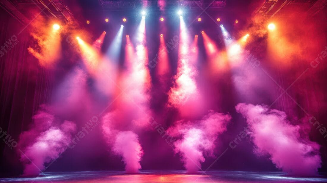 Palco com Luzes Rosa e Laranja