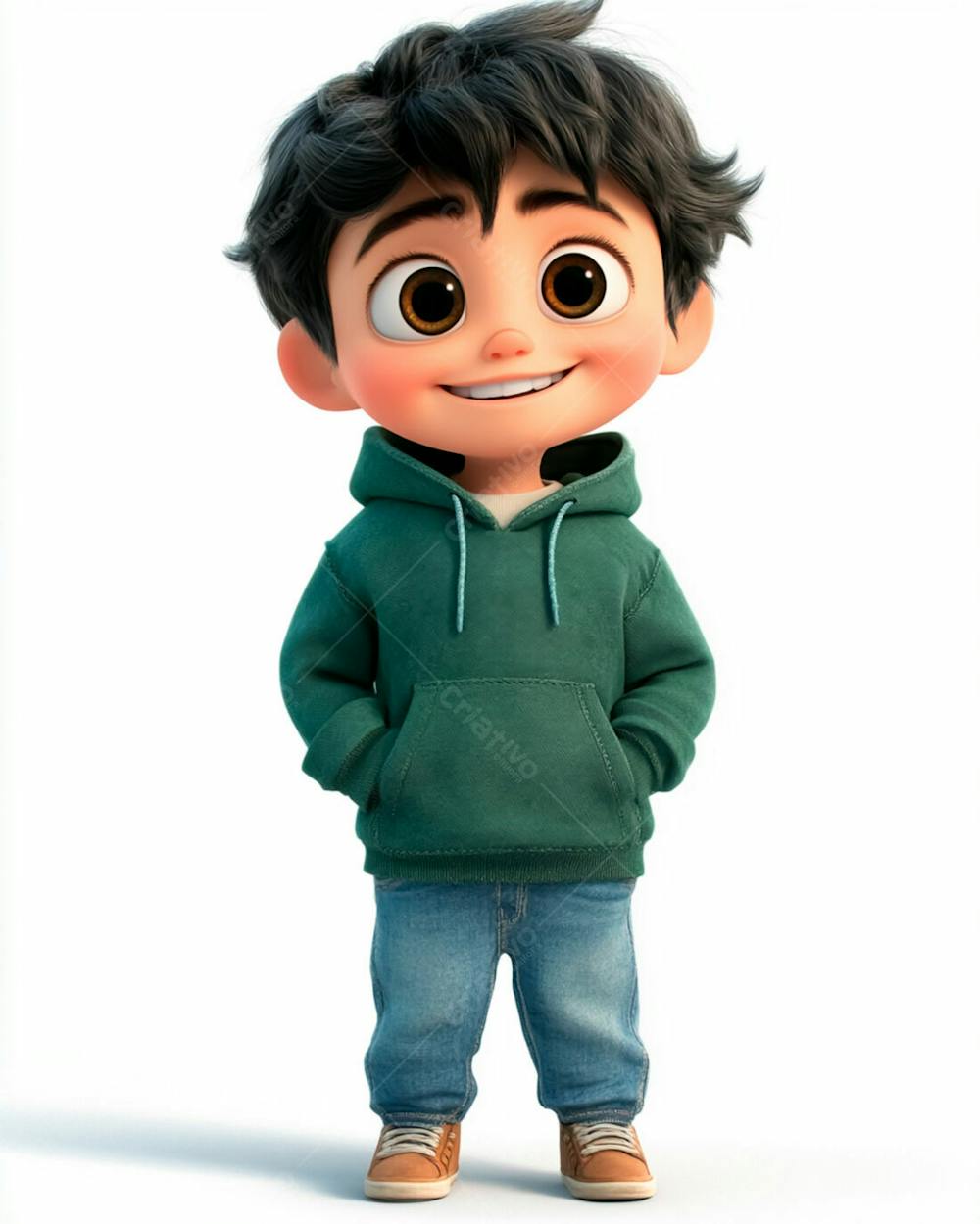 Imagem De Um Garoto Personagem De Desenho 3D