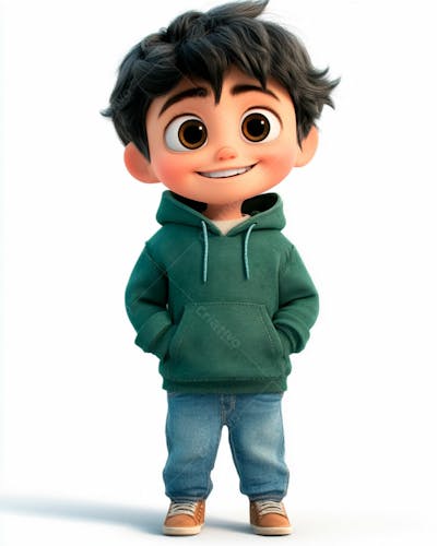 Imagem De Um Garoto Personagem De Desenho 3D