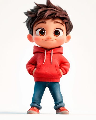 Imagem De Um Garoto Personagem De Desenho 3D