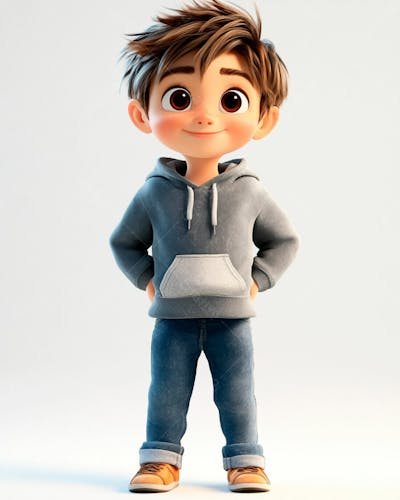 Imagem De Um Garoto Personagem De Desenho 3D