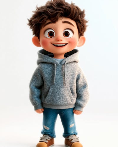 Imagem De Um Garoto Personagem De Desenho 3D