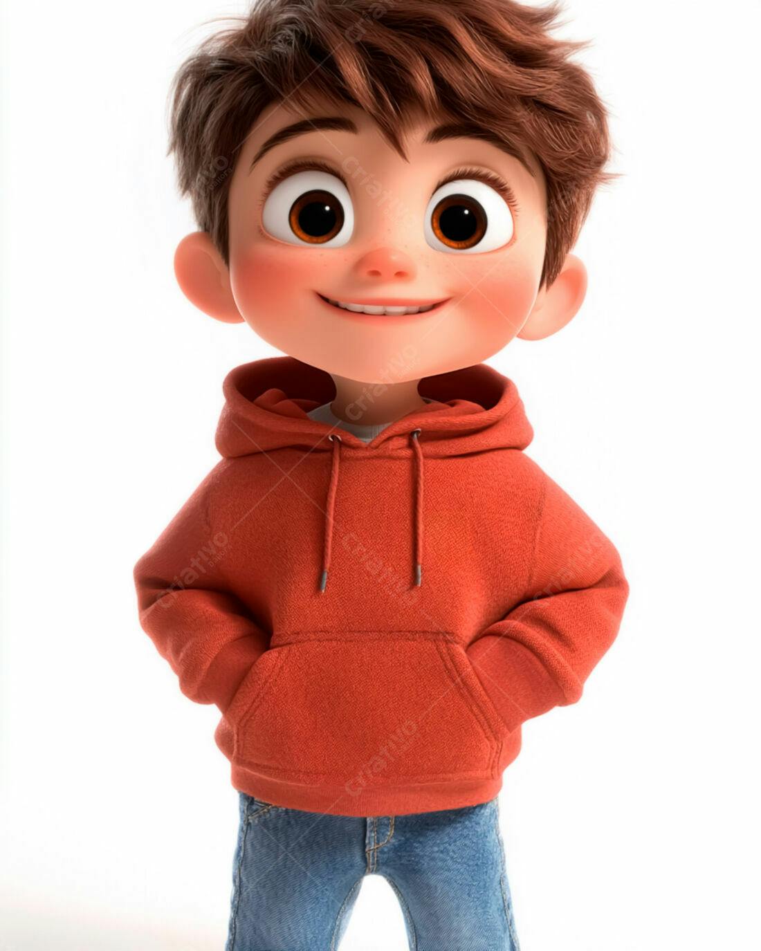 Menino feliz usando moletom vermelho