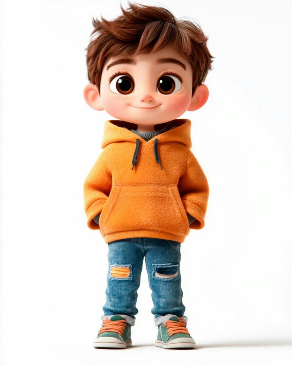 Imagem De Um Garoto Personagem De Desenho 3D
