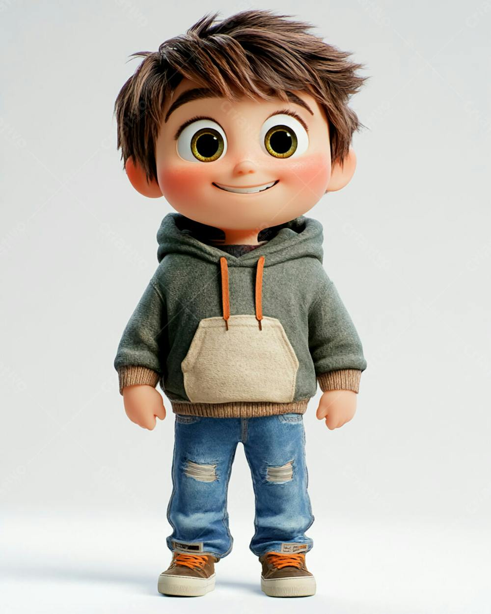 Imagem De Um Garoto Personagem De Desenho 3D