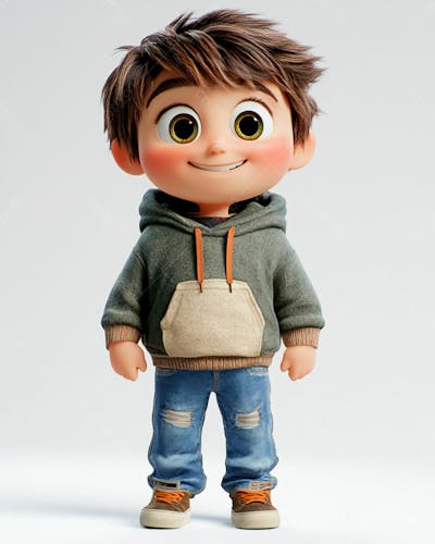 Imagem De Um Garoto Personagem De Desenho 3D