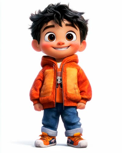 Imagem De Um Garoto Personagem De Desenho 3D