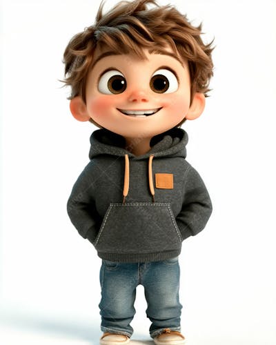 Imagem De Um Garoto Personagem De Desenho 3D