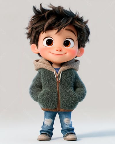 Imagem De Um Garoto Personagem De Desenho 3D
