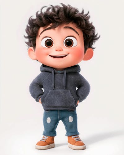 Imagem De Um Garoto Personagem De Desenho 3D