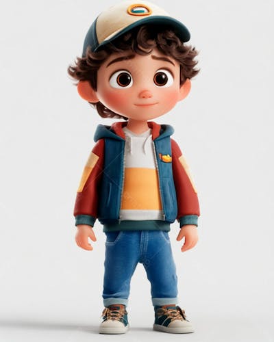 Imagem De Um Garoto Personagem De Desenho 3D