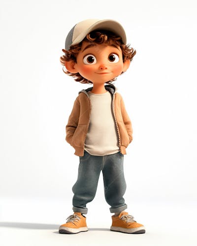 Imagem De Um Garoto Personagem De Desenho 3D