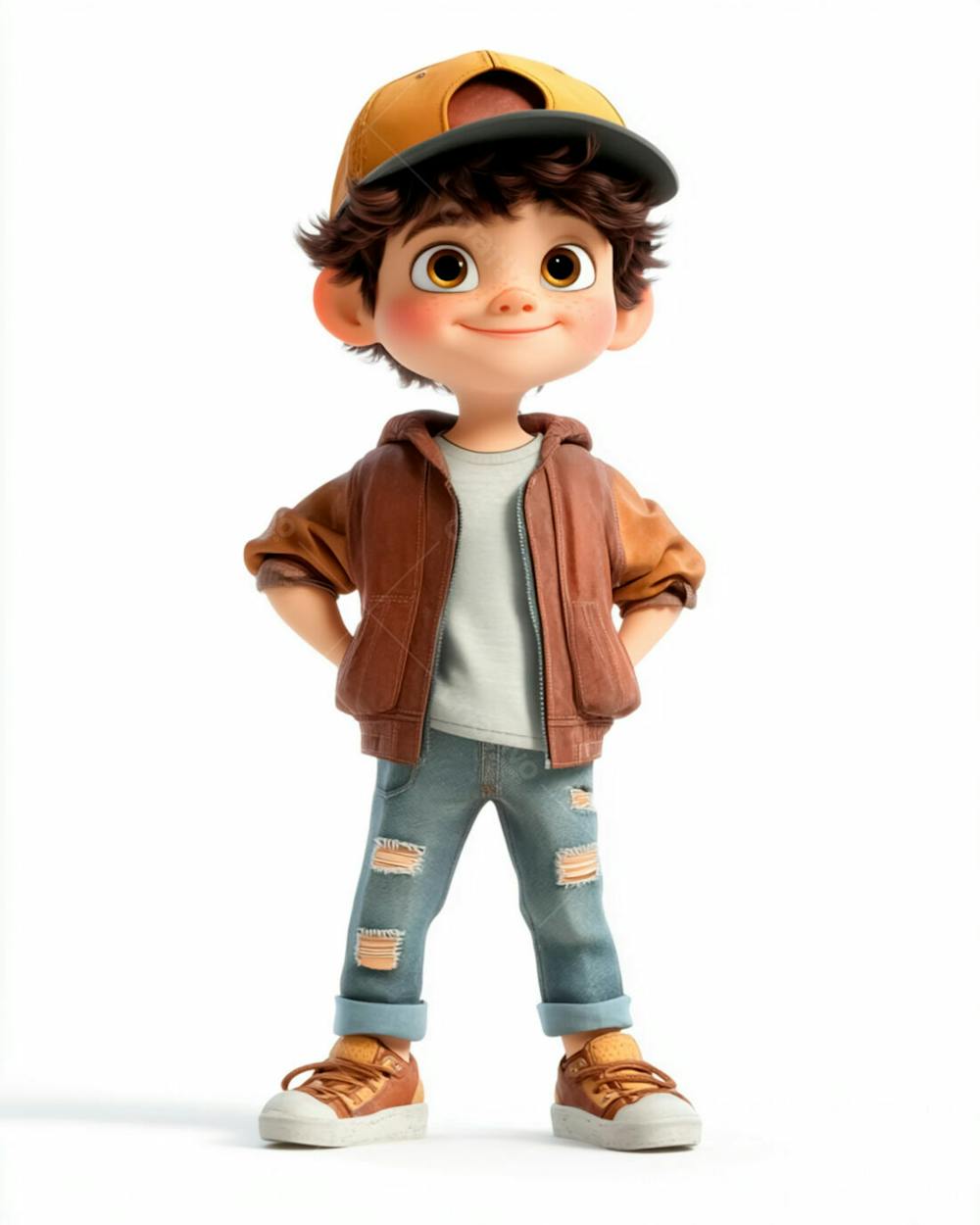 Imagem De Um Garoto Personagem De Desenho 3D