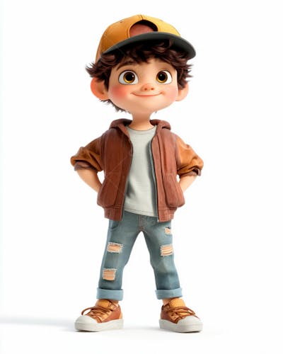 Imagem De Um Garoto Personagem De Desenho 3D