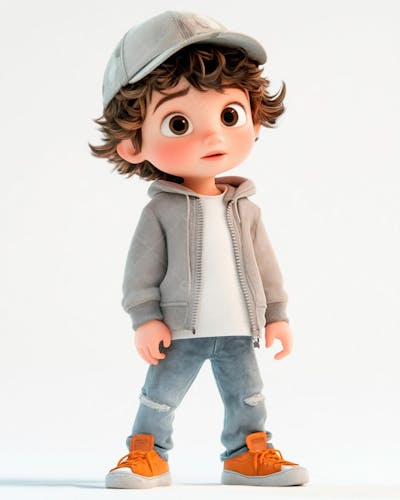 Imagem De Um Garoto Personagem De Desenho 3D