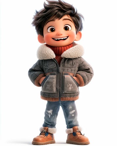 Imagem De Um Garoto Personagem De Desenho 3D