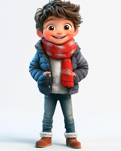 Imagem De Um Garoto Personagem De Desenho 3D