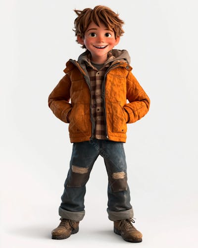 Imagem De Um Garoto Personagem De Desenho 3D