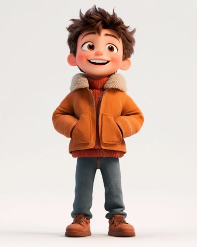 Imagem De Um Garoto Personagem De Desenho 3D