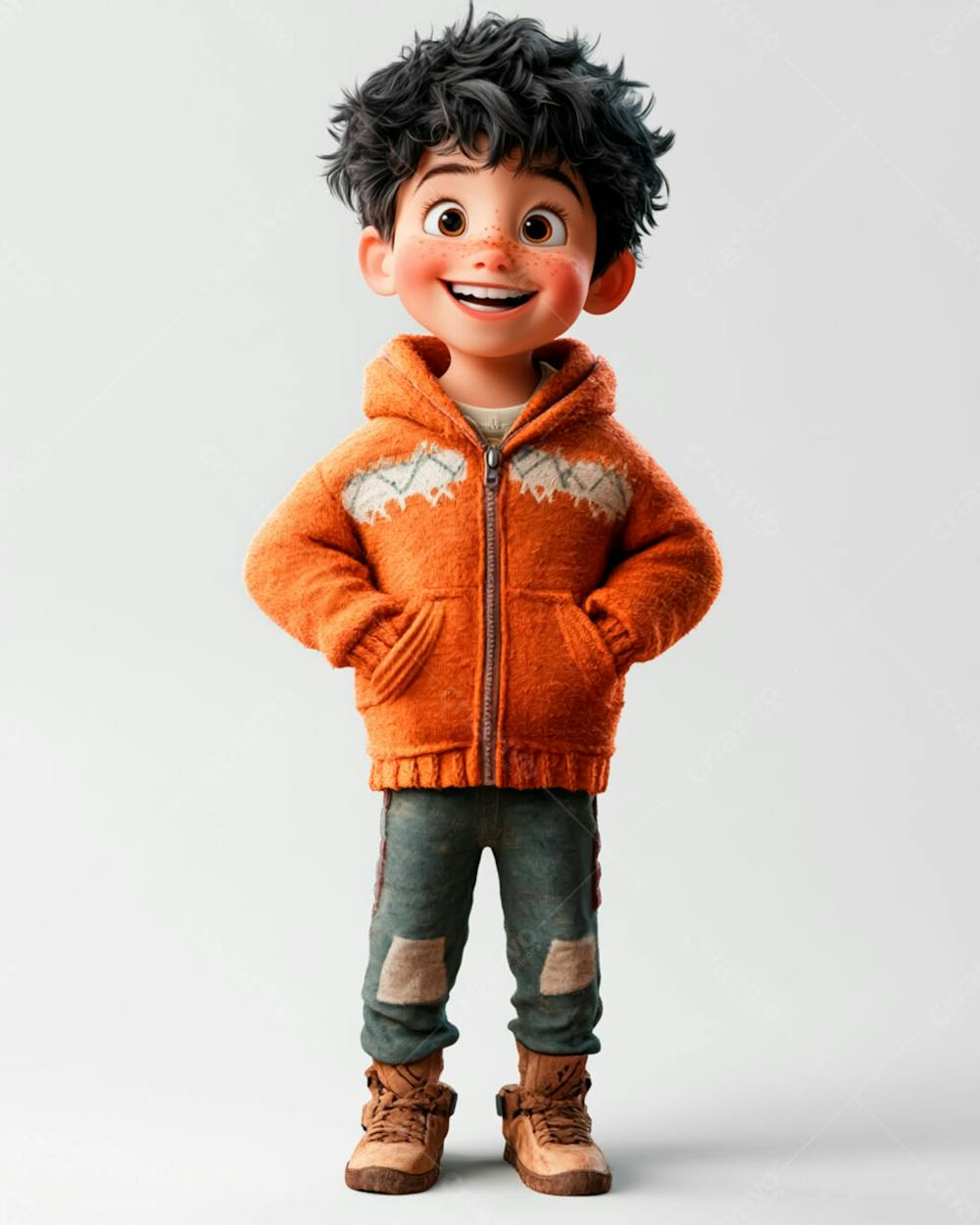 Imagem De Um Garoto Personagem De Desenho 3D