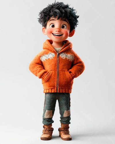 Imagem De Um Garoto Personagem De Desenho 3D