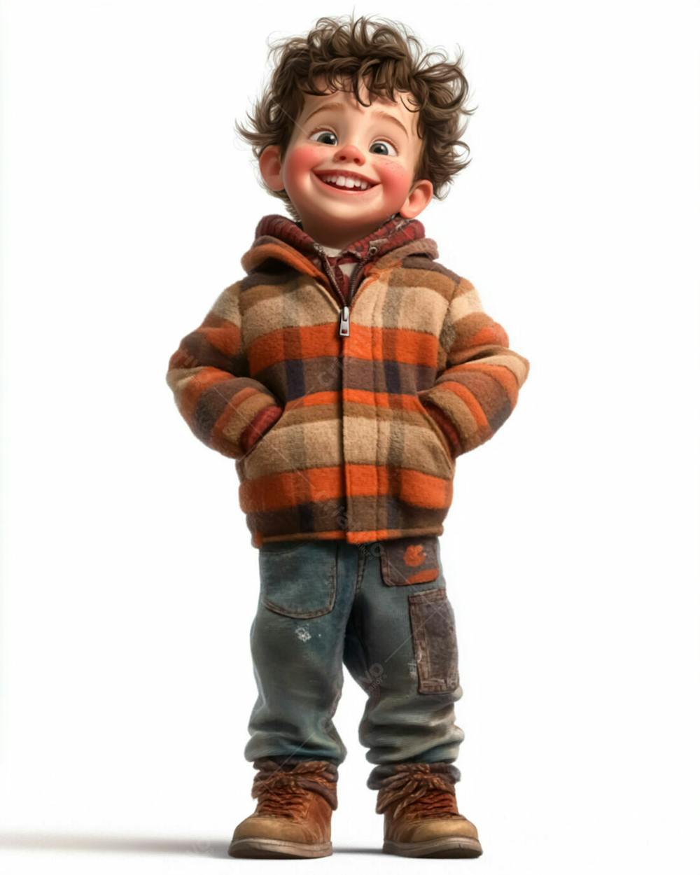 Imagem De Um Garoto Personagem De Desenho 3D