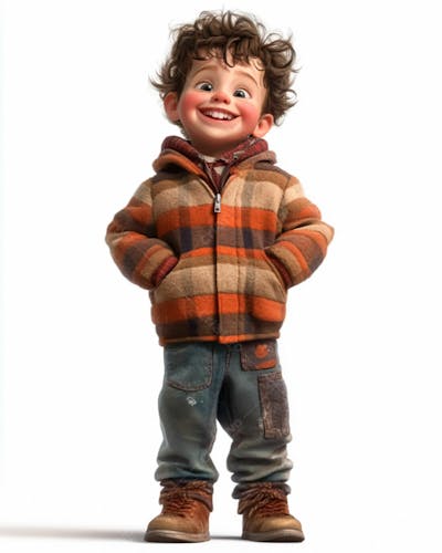 Imagem De Um Garoto Personagem De Desenho 3D