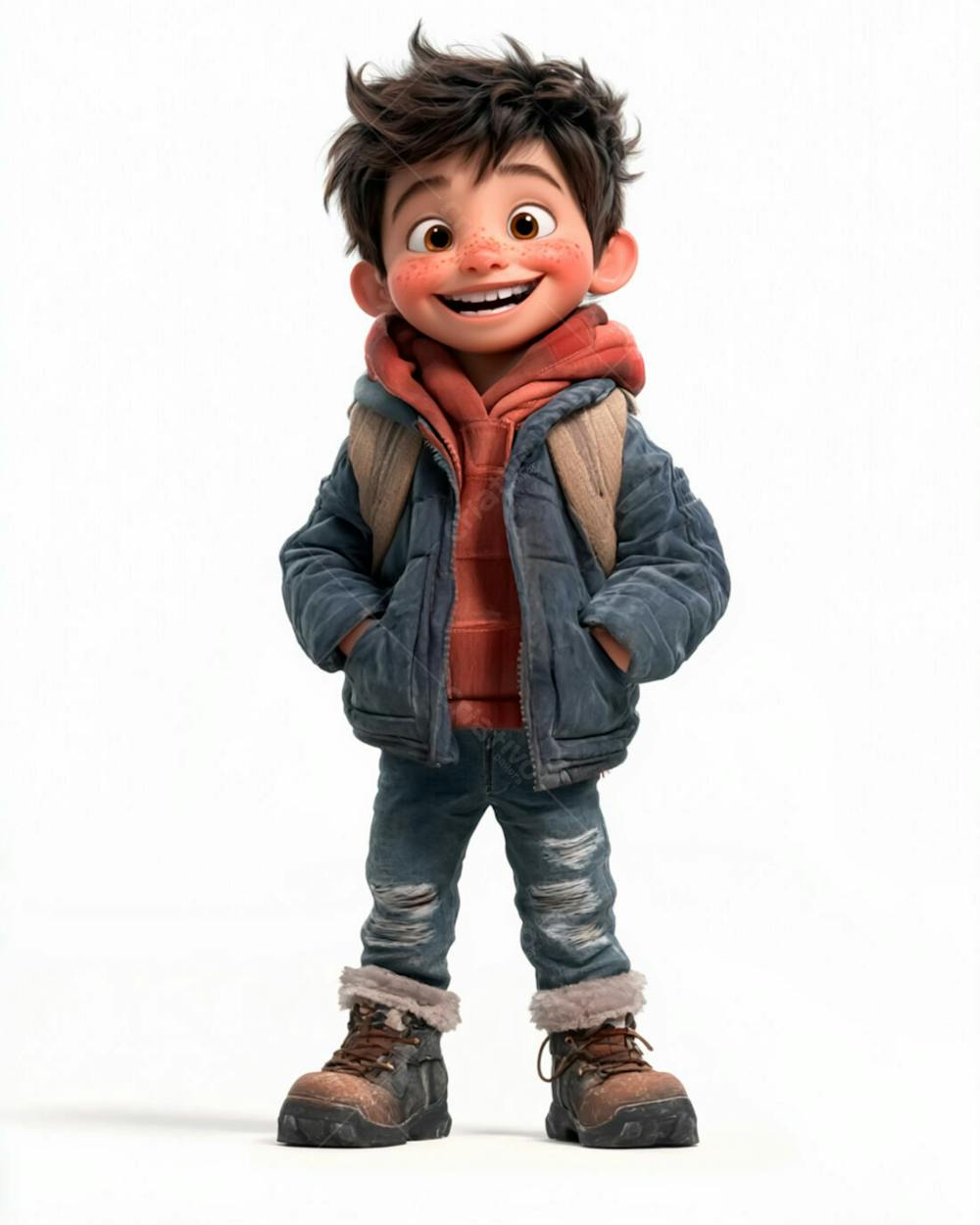 Imagem De Um Garoto Personagem De Desenho 3D