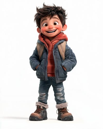 Imagem De Um Garoto Personagem De Desenho 3D