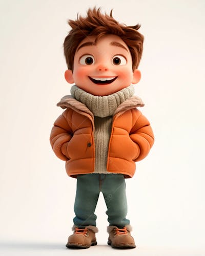 Imagem De Um Garoto Personagem De Desenho 3D