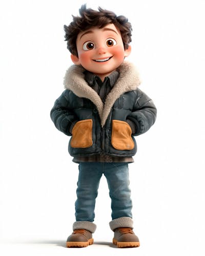 Imagem De Um Garoto Personagem De Desenho 3D