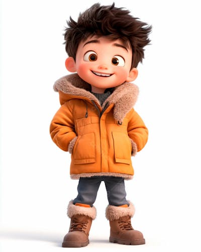 Imagem De Um Garoto Personagem De Desenho 3D