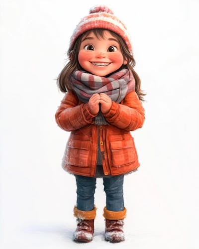 Imagem De Uma Garotinha Personagem De Desenho 3D