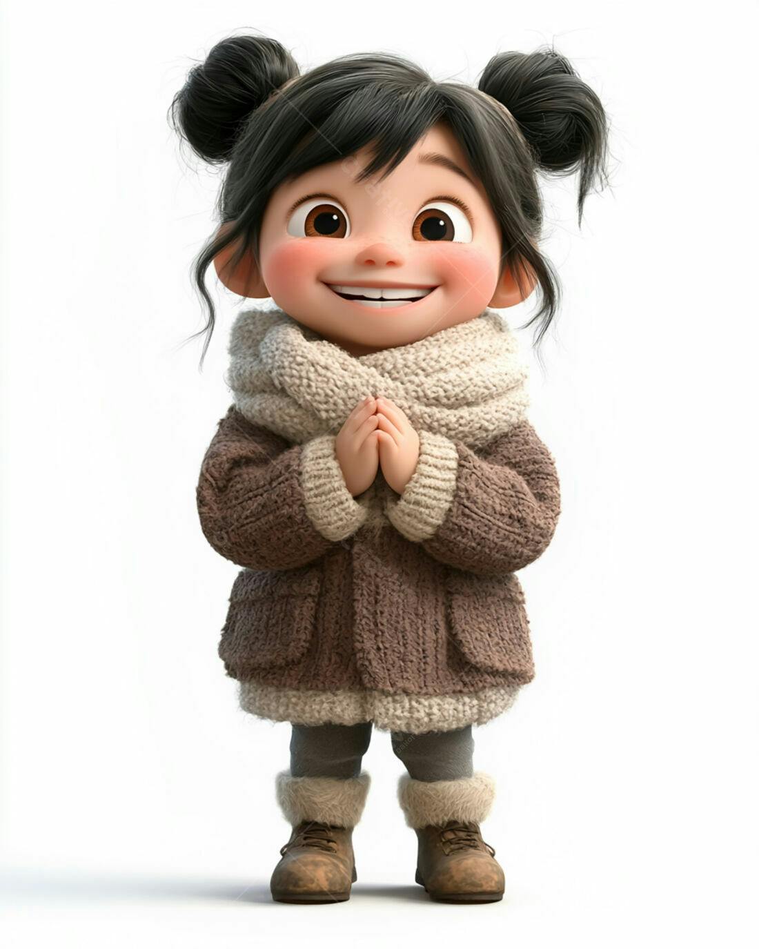Menina fofa em casaco de inverno