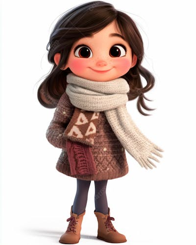 Imagem De Uma Garotinha Personagem De Desenho 3D