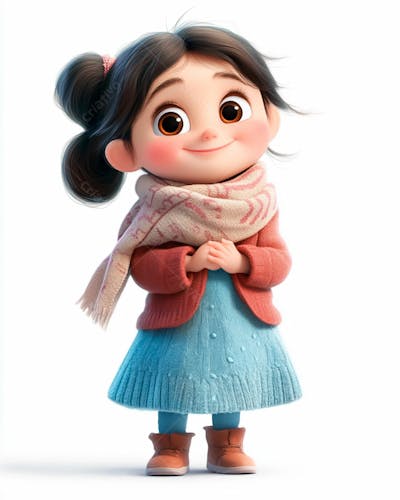 Imagem De Uma Garotinha Personagem De Desenho 3D