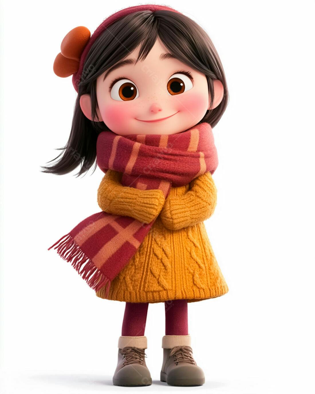 Menina fofa com roupa de outono