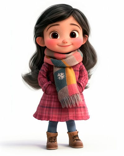 Imagem De Uma Garotinha Personagem De Desenho 3D