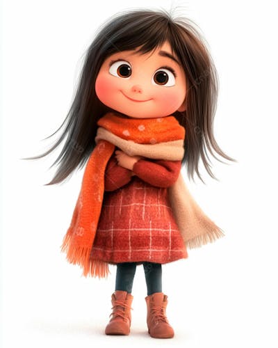 Imagem De Uma Garotinha Personagem De Desenho 3D