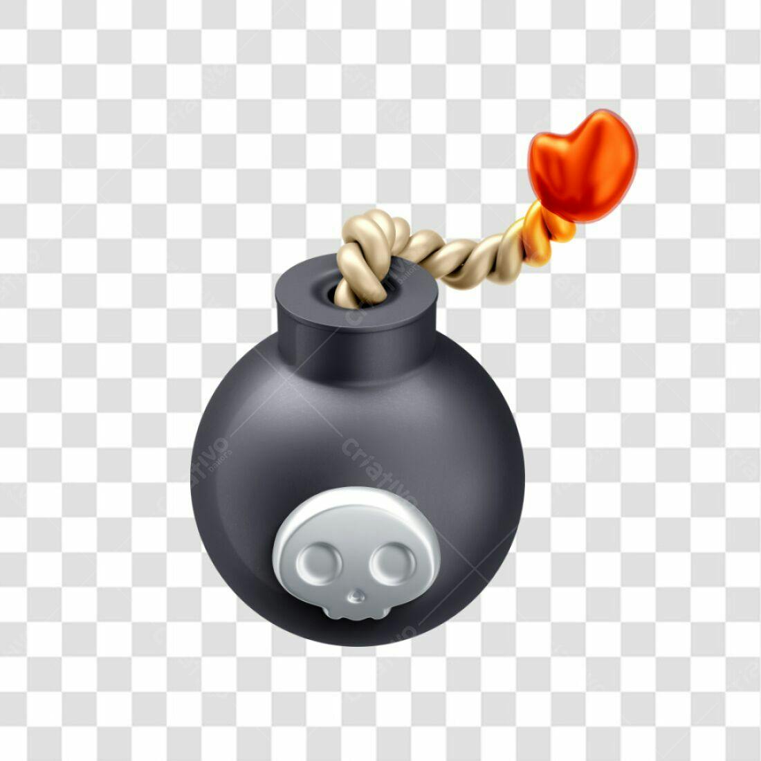 Icone Bomba com Pavio PNG com fundo transparente