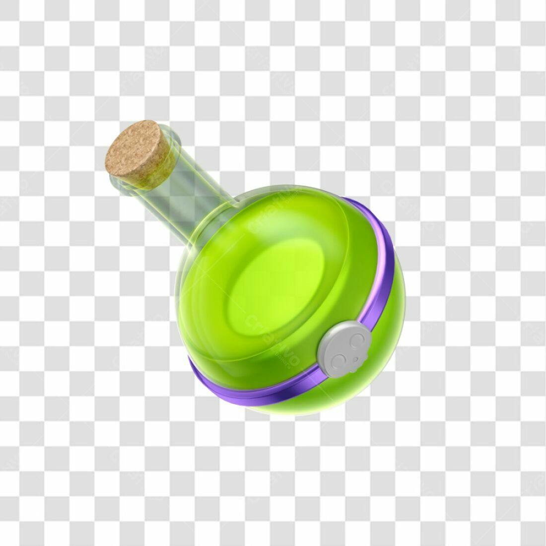 Icone Halloween Poção Verde PNG com fundo transparente