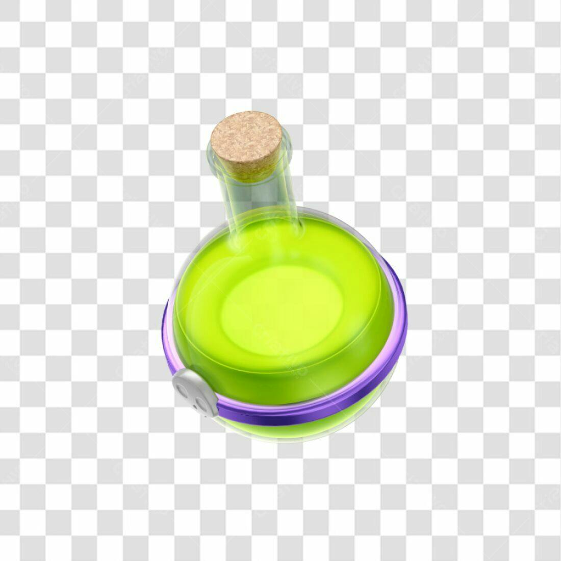 Icone Poção Mágica Verde PNG com fundo transparente