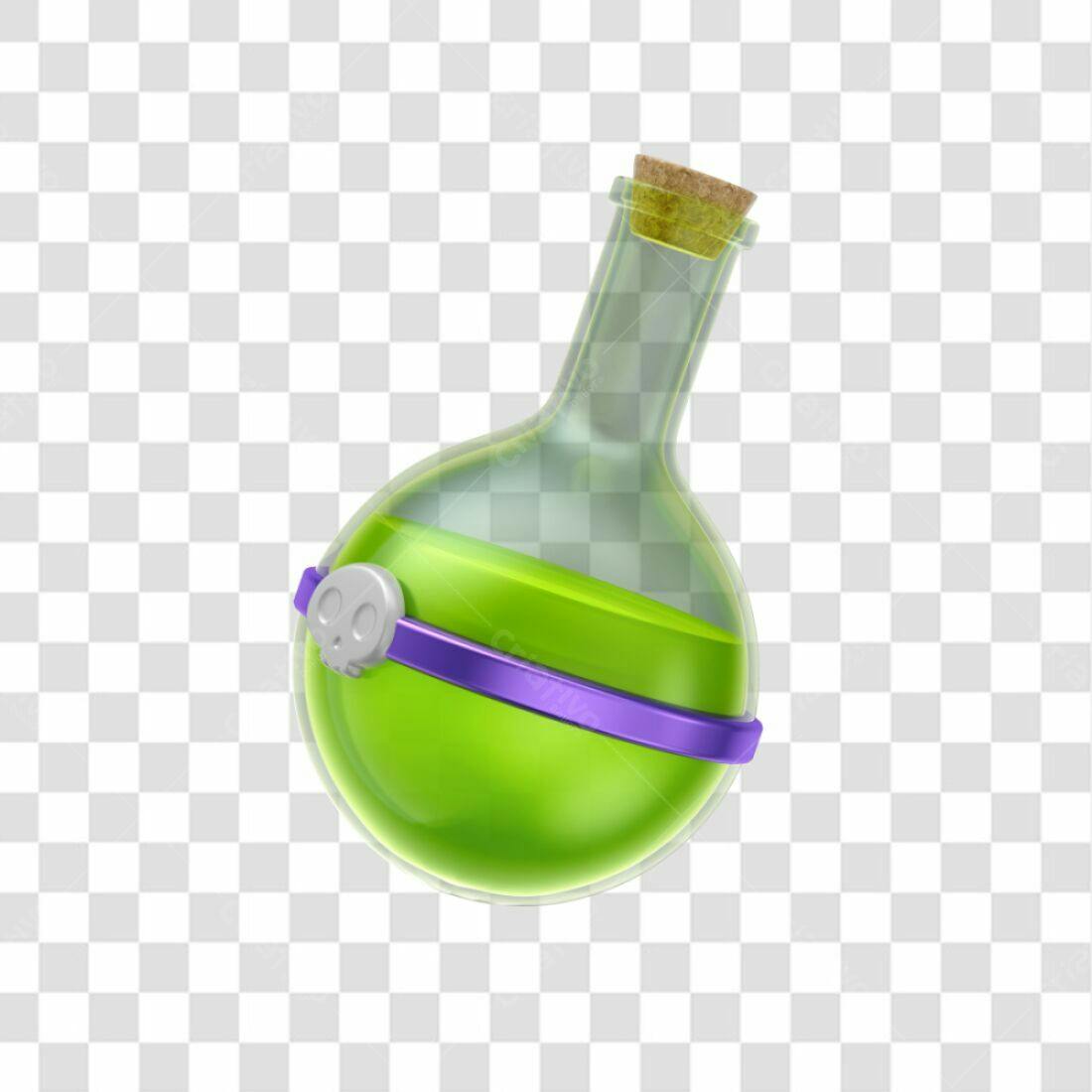 Icone Halloween Poção Verde PNG com fundo transparente