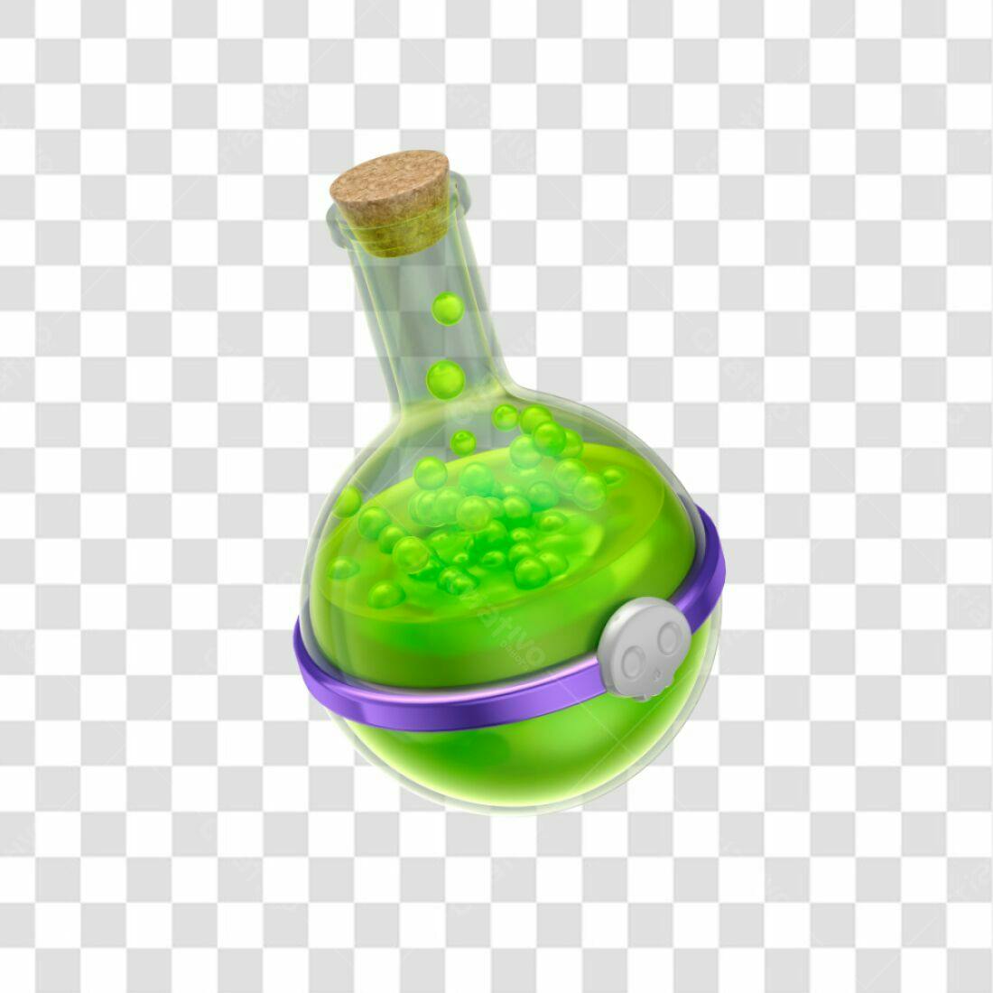 Icone Halloween Poção Verde PNG com fundo transparente