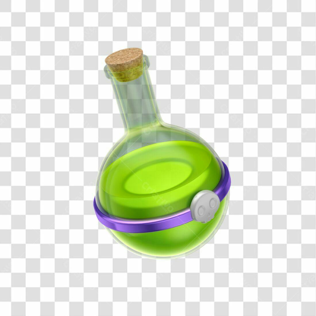Icone Halloween Poção Verde PNG com fundo transparente