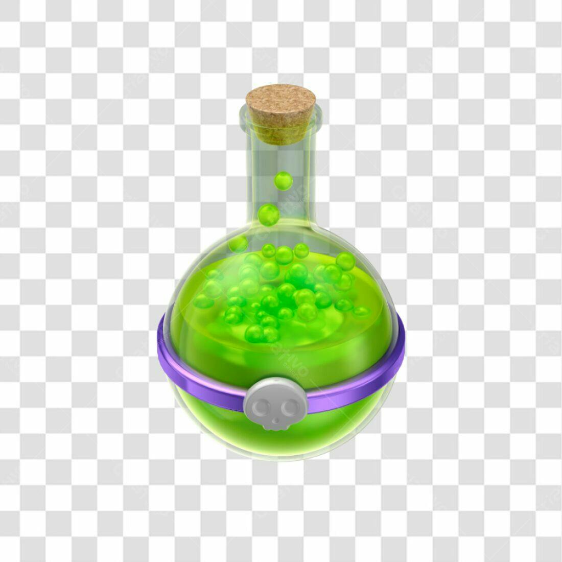 Icone Halloween Poção Verde PNG com fundo transparente