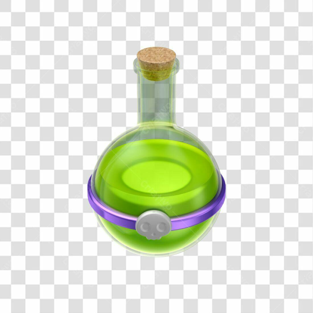 Icone Halloween Poção Verde PNG com fundo transparente